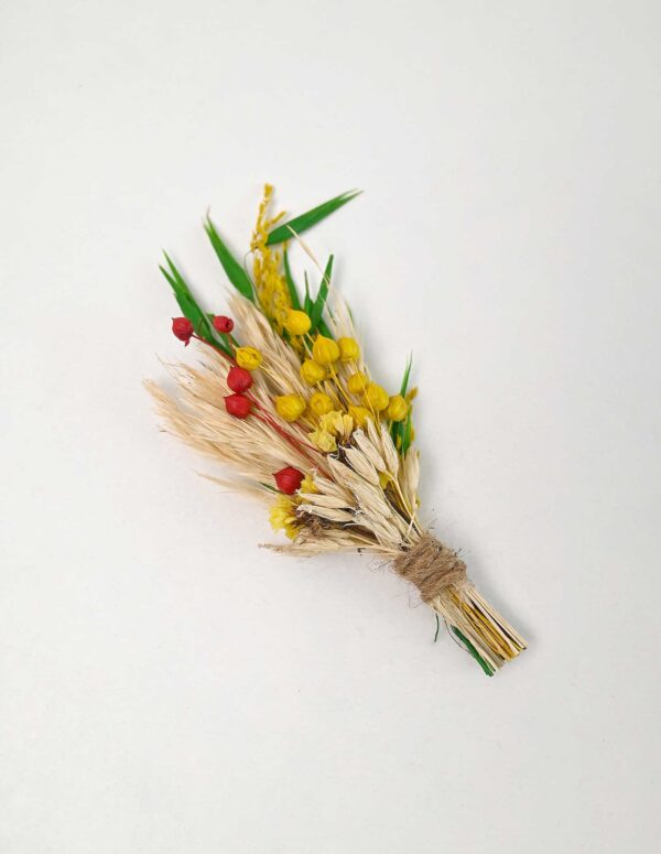 Mini Bouquets- Green Red and Yellow