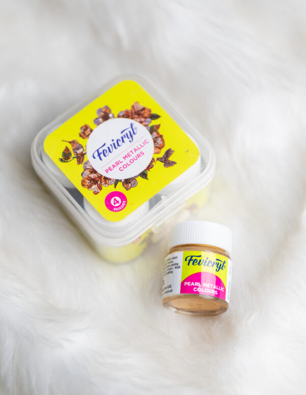 Fevicryl Pearl Metallic Color Paints | 10ML each Color, Pack of 4 Colour