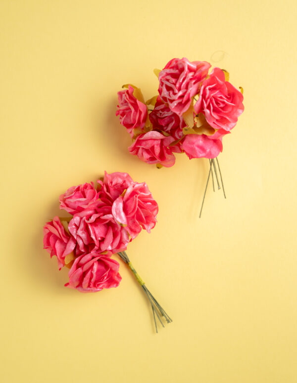 mini rose flower bunch-pink