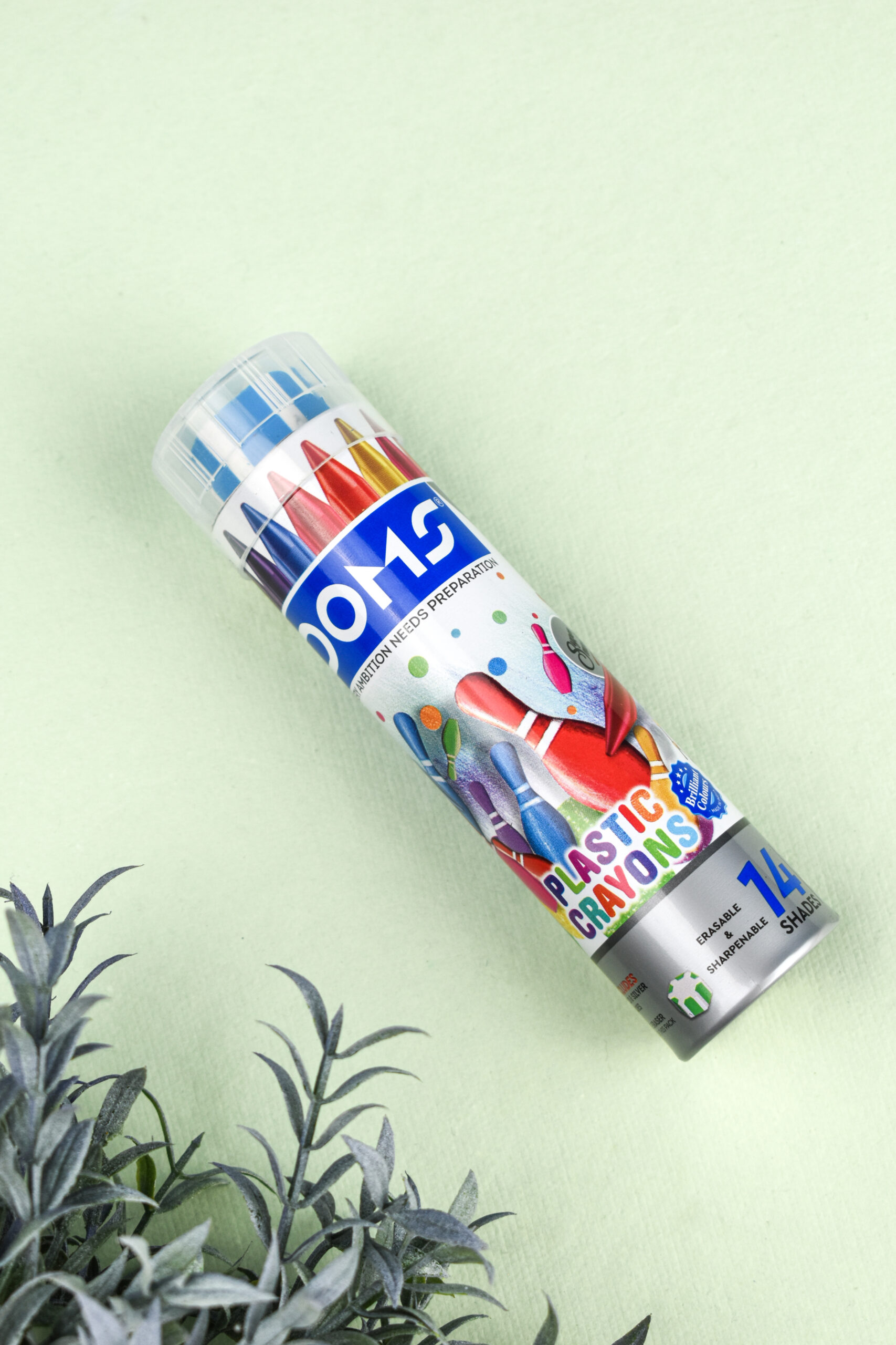 doms plastic crayons 14 shades