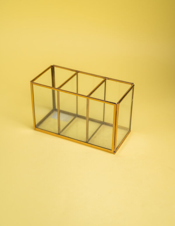 vintage glass box pen holder