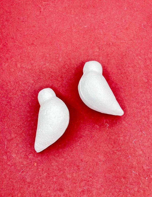 Thermocol Bird Shape |Type 3 | Craft Base (Set of 2) – Lightweight Polystyrene Foam Shape for DIY Painting, School Projects & Decoration