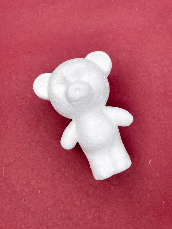 Thermocol Teddy Bear Craft Base – Lightweight Polystyrene Foam Shape for DIY Painting, School Projects & Decoration