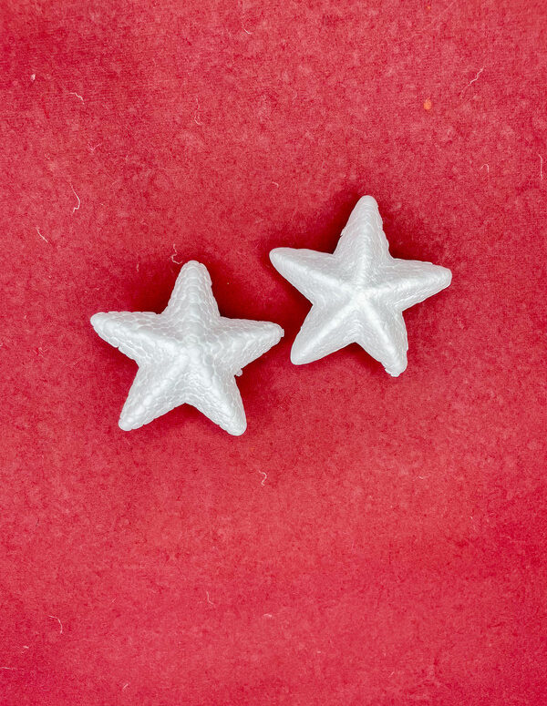 Thermocol Star Shape Craft Base (Set of 2) – Lightweight Polystyrene Foam Shape for DIY Painting, School Projects & Decoration