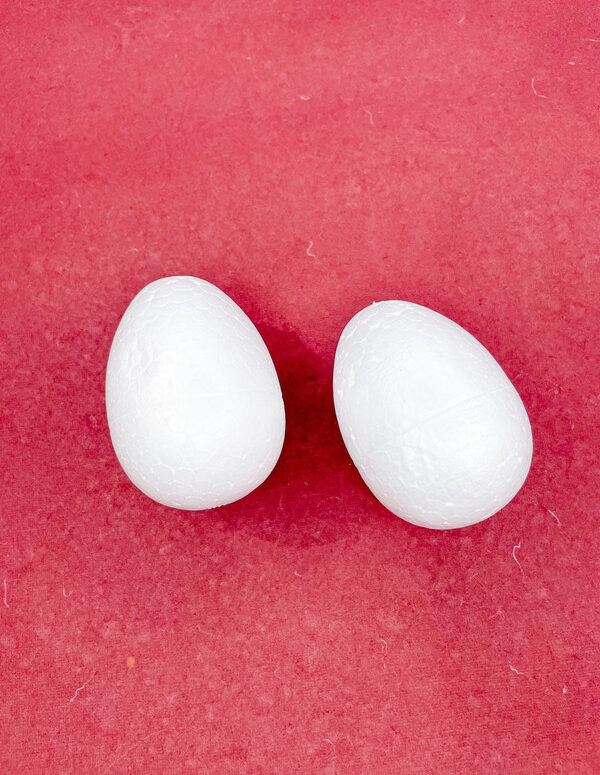 Thermocol Egg Shape| Small Size | (Set of 2) Craft Base – Lightweight Polystyrene Foam Shape for DIY Painting, School Projects & Decoration
