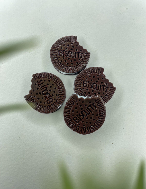 Miniature Biscuit Cookie Decor | Mini Resin Embellishments for DIY Crafts – Cute Flat Back Cabochons for Scrapbooking, Slime, Hair Accessories, Phone Case & Decoration [Set of 4]