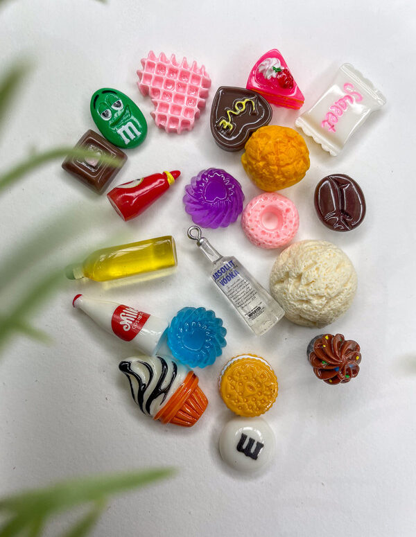 Assorted Miniature Food Charms Set | Mini Resin Embellishments for DIY Crafts – Cute Flat Back Cabochons for Scrapbooking, Slime, Hair Accessories, Phone Case & Decoration [Set of 4]