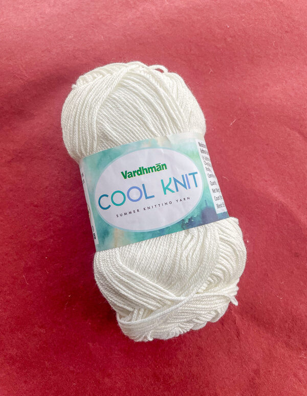 Vardhman Cool Knit Yarn – Classic White – Soft Summer Knitting & Crochet Yarn