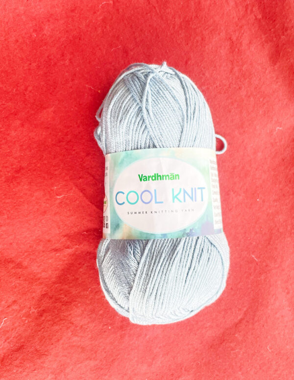 Vardhman Cool Knit Yarn – Steel Grey – Soft Summer Knitting & Crochet Yarn