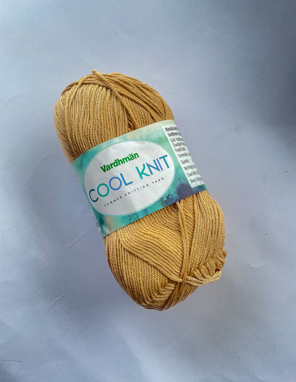 Vardhman Cool Knit Yarn – Bright Yellow – Soft Summer Knitting Yarn