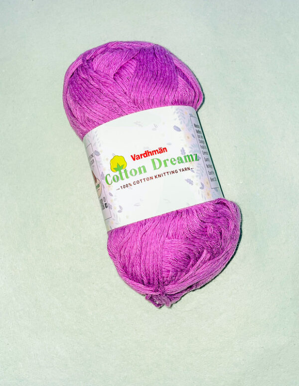 Vardhman Cotton Dreamz Yarn – Orchid Pink – 100% Cotton Knitting Yarn
