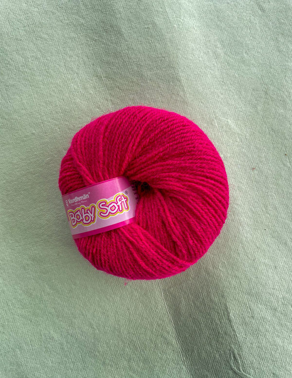 Vardhman Baby Soft Yarn – Hot Pink – 25g Acrylic Knitting Yarn