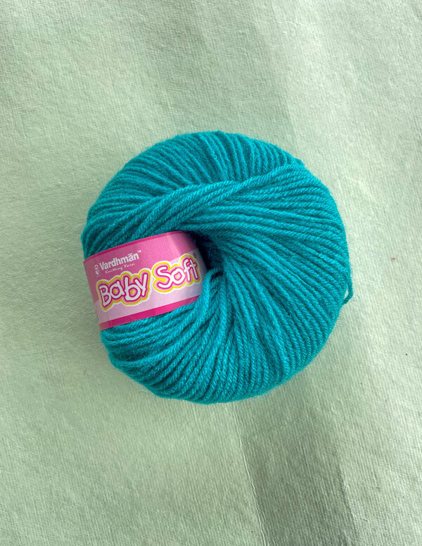 Vardhman Baby Soft Yarn – Aqua Green – 25g Acrylic Knitting Yarn