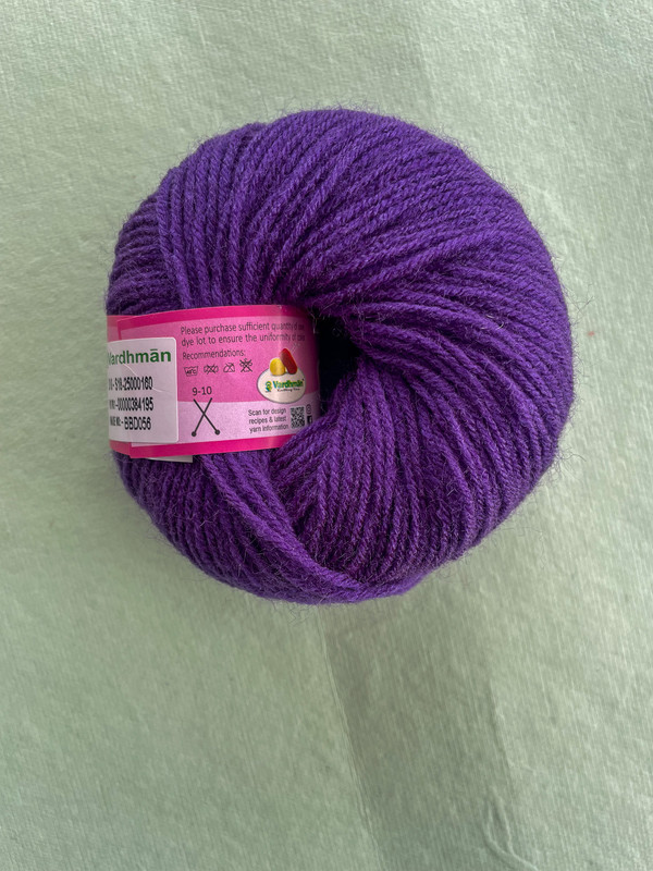 Vardhman Baby Soft Yarn – Royal Purple – 25g Acrylic Knitting Yarn - Image 2
