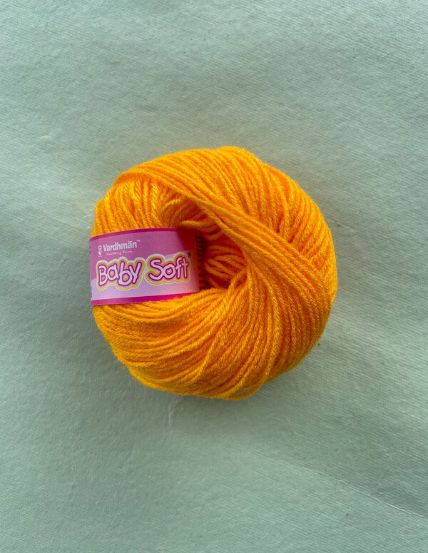 Vardhman Baby Soft Yarn – Bright Yellow – 25g Acrylic Knitting Yarn