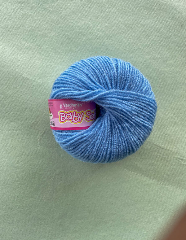 Vardhman Baby Soft Yarn – Sky Blue – 25g Acrylic Knitting Yarn