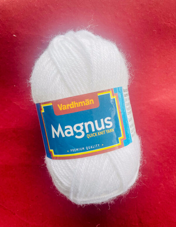 Vardhman Magnus Quick Knit Yarn – Classic White – Premium Knitting Yarn for Sweaters, Baby Wear & Crochet