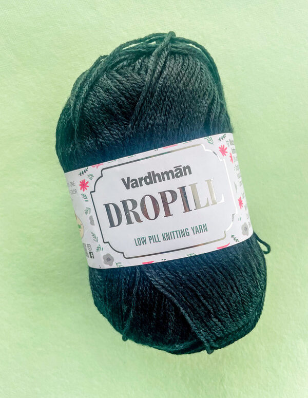 Vardhman Dropill Low Pill Knitting Yarn – Black (DRH021) – Anti-Pilling Yarn for Sweaters, Cardigans & Winter Wear