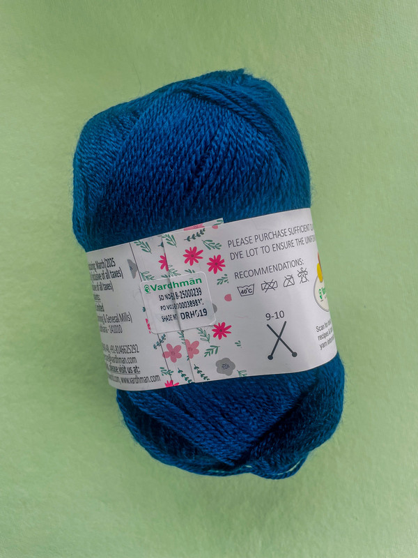 Vardhman Dropill Low Pill Knitting Yarn – Teal Blue – Anti-Pilling Yarn for Sweaters, Shawls & Winter Wear - Image 2