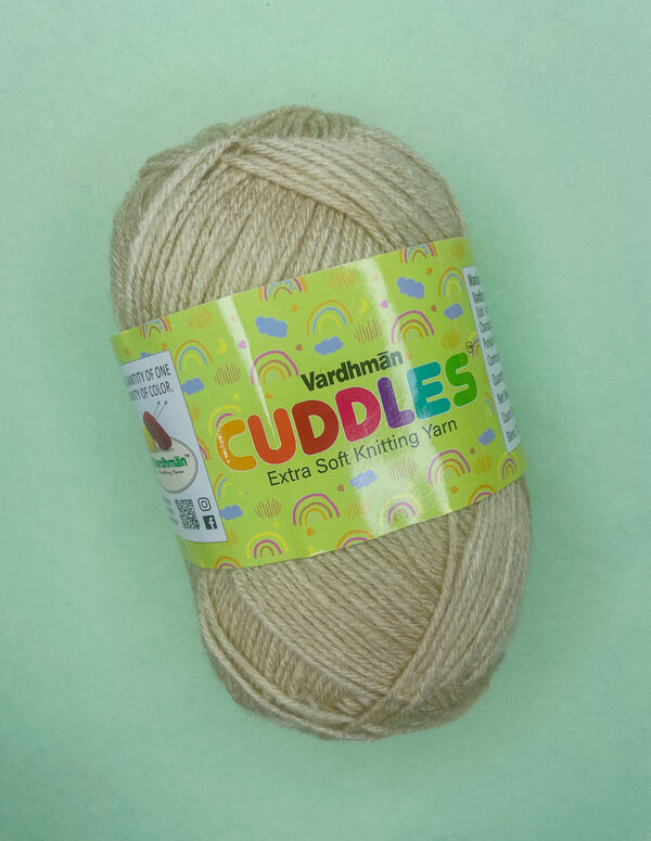 Vardhman Cuddles Extra Soft Knitting Yarn – Light Beige – Soft Baby Yarn for Sweaters, Blankets & Kidswear