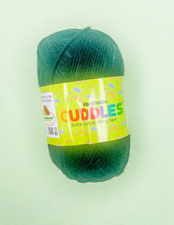 Vardhman Cuddles Extra Soft Knitting Yarn – Dark Green – Soft Baby Yarn for Sweaters, Blankets & Kidswear
