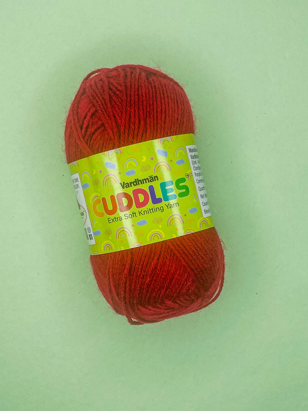 Vardhman Cuddles Extra Soft Knitting Yarn – Deep Red – Soft Acrylic Yarn for Sweaters, Blankets & Winter Projects