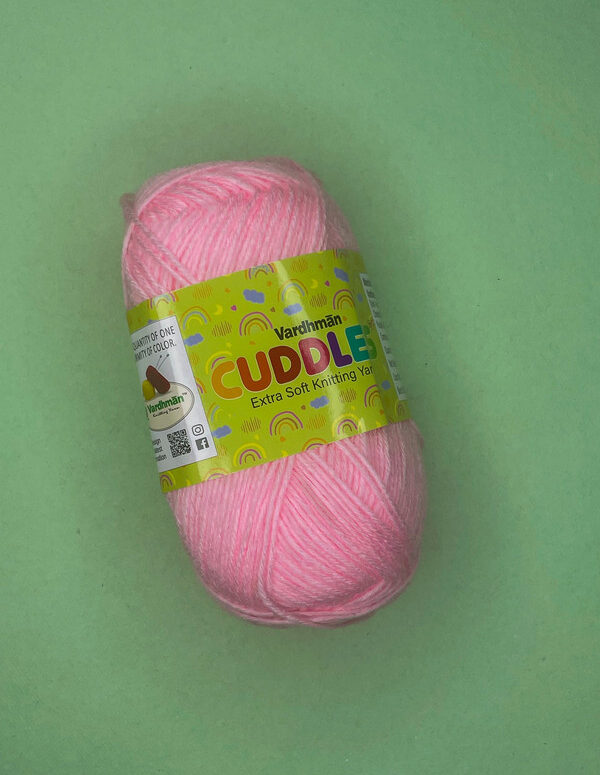 Vardhman Cuddles Extra Soft Knitting Yarn – Light Baby Pink – Soft Acrylic Yarn for Sweaters, Blankets & Crochet Projects