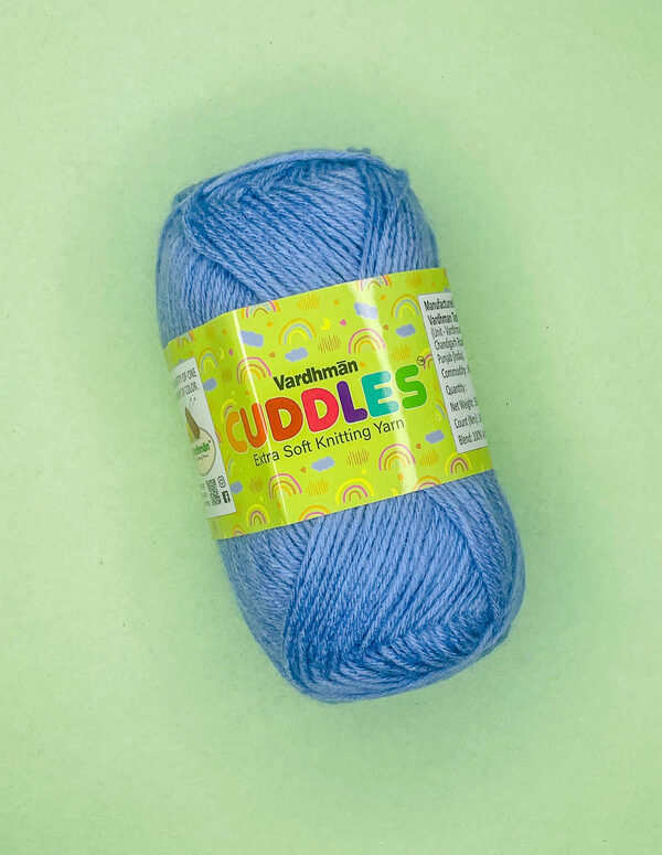 Vardhman Cuddles Extra Soft Knitting Yarn – Dusty Blue – Soft Acrylic Yarn for Sweaters, Blankets & Crochet Projects