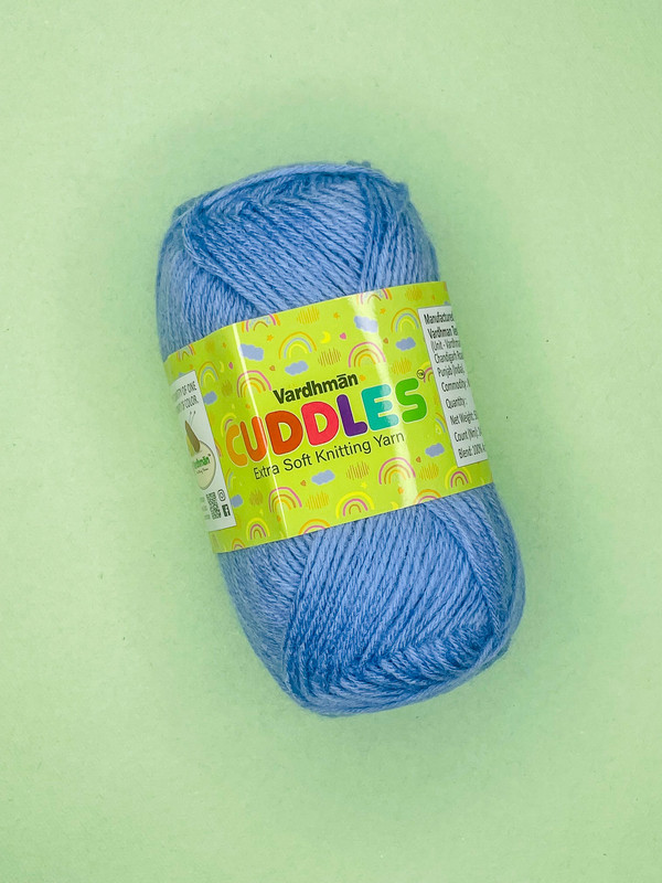 Vardhman Cuddles Extra Soft Knitting Yarn – Dusty Blue – Soft Acrylic Yarn for Sweaters, Blankets & Crochet Projects