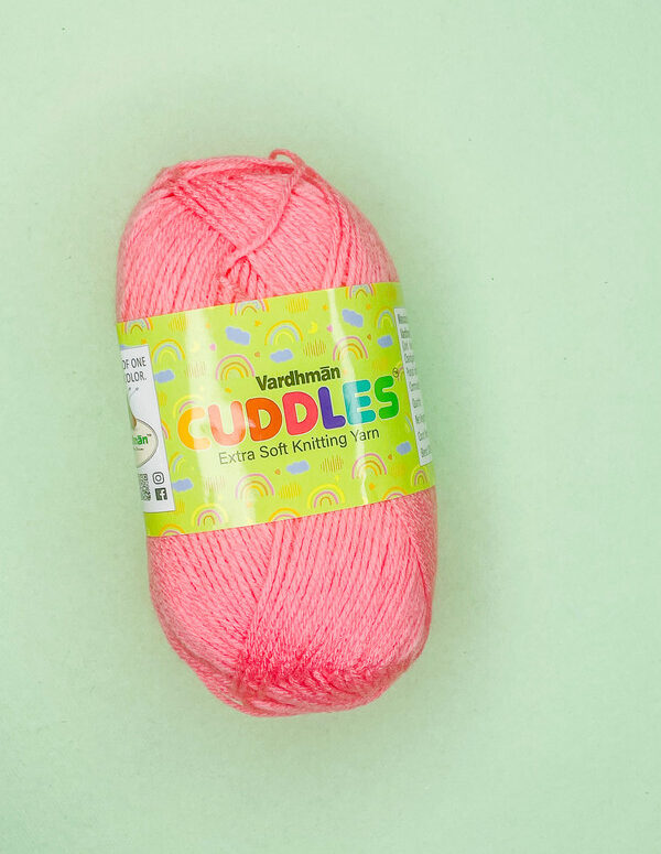 Vardhman Cuddles Extra Soft Knitting Yarn – Coral Pink – Soft Acrylic Yarn for Sweaters, Blankets, Baby Wear & Crochet Projects