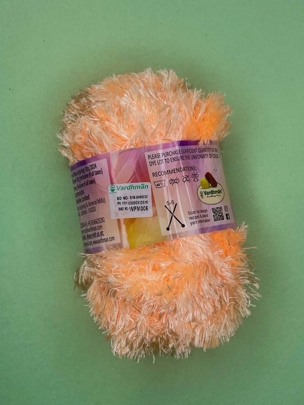 Vardhman Wonderfur Premium Fur Knitting Yarn – Peach – Soft Fluffy Fancy Yarn for Scarves, Sweaters & DIY Projects - Image 2