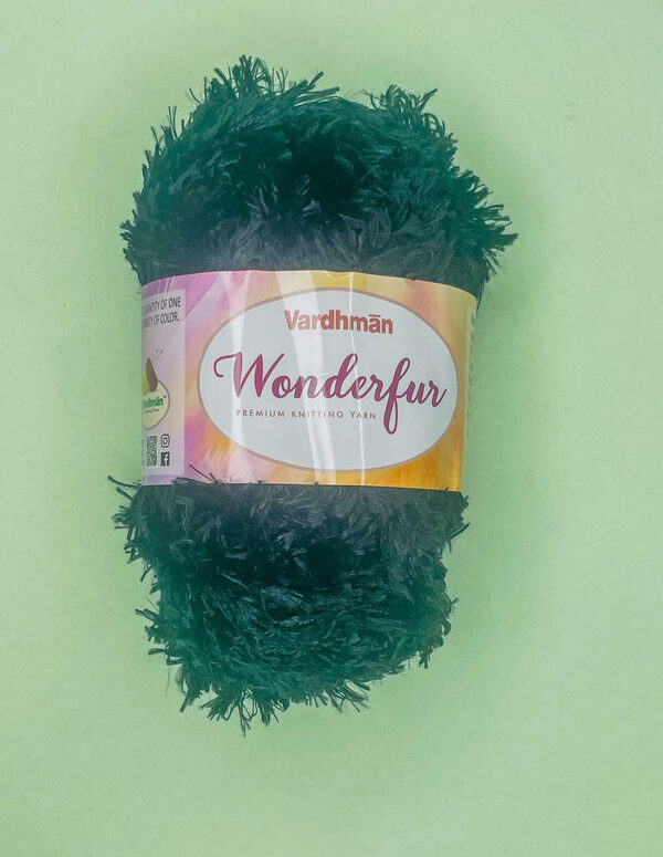 Vardhman Wonderfur Premium Fur Knitting Yarn – Black – Soft Fluffy Fancy Yarn for Scarves, Sweaters & DIY Projects