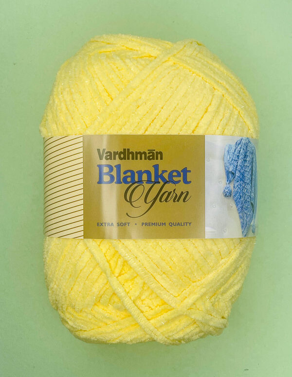 Vardhman Blanket Yarn – Pastel Yellow – Extra Soft Chenille Yarn for Blankets, Soft Toys & Winter Knitting