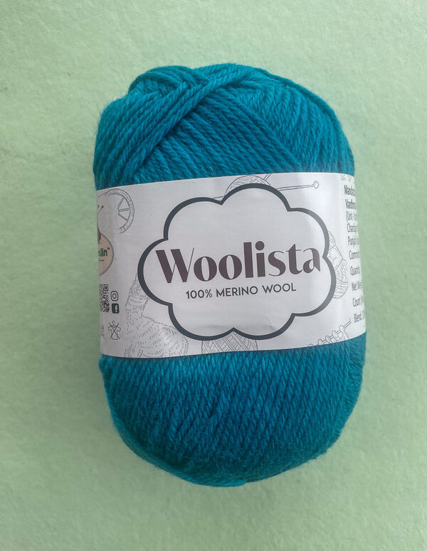 Woolista 100% Merino Wool Knitting Yarn – Teal Blue – Premium Soft Wool for Sweaters, Scarves & Winter Wear (7–8 mm Needles)