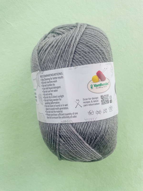 Woolista 100% Merino Wool Knitting Yarn – Steel Grey – Soft Premium Wool for Sweaters, Shawls & Winter Wear (7–8 mm Needles) - Image 2