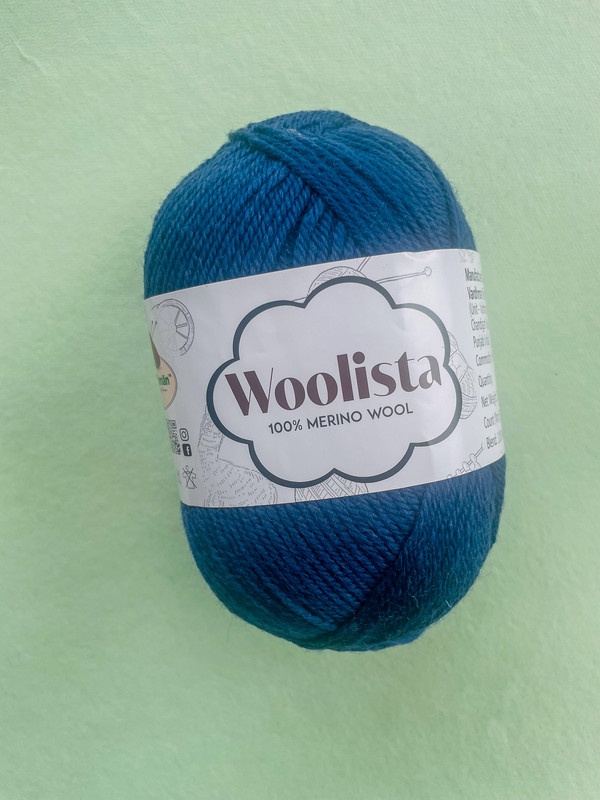 Woolista 100% Merino Wool Knitting Yarn – Deep Teal Blue – Soft Premium Wool for Sweaters, Shawls & Winter Wear (7–8 mm Needles)