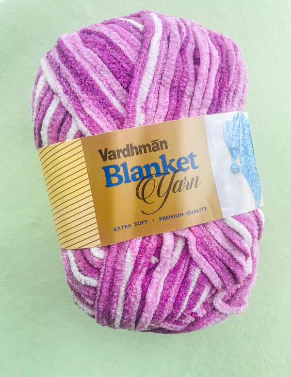 Vardhman Blanket Yarn – Pink & White Mix (BTD005) – Extra Soft Premium Yarn for Baby Blankets, Crochet & Knitting – 3–4 mm Needles