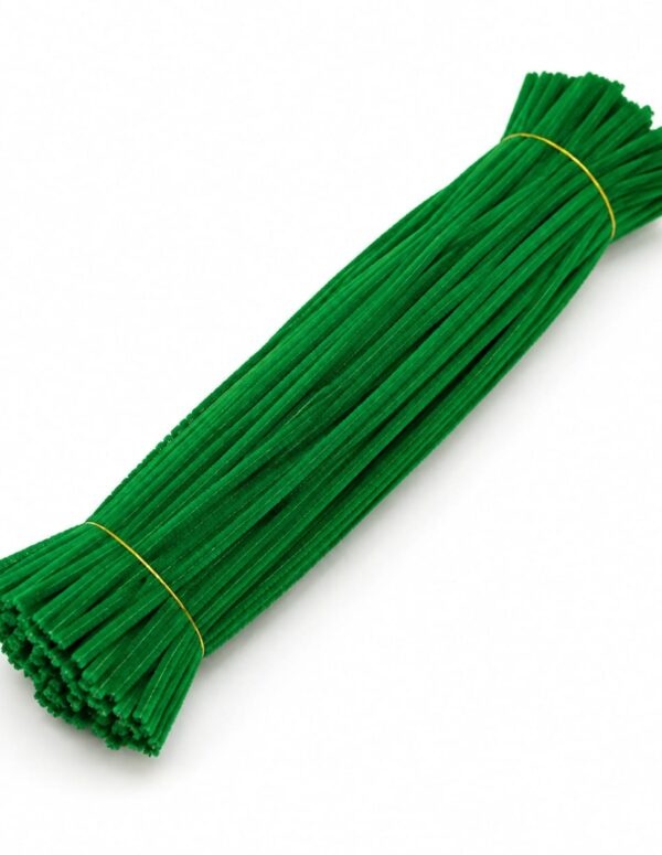 Yellow Dot Green Chenille Stems (Pipe Cleaners) | Soft Craft Pipe Cleaners for DIY Crafts, Floral Making, School Projects & Decorations (100 Pieces)