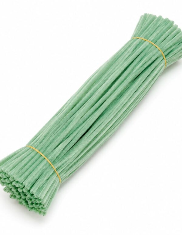 Yellow Dot Mint Green Chenille Stems Pipe Cleaners, Pack of 100, Soft Flexible Craft Sticks for DIY, Flower Making, School Projects & Decorations