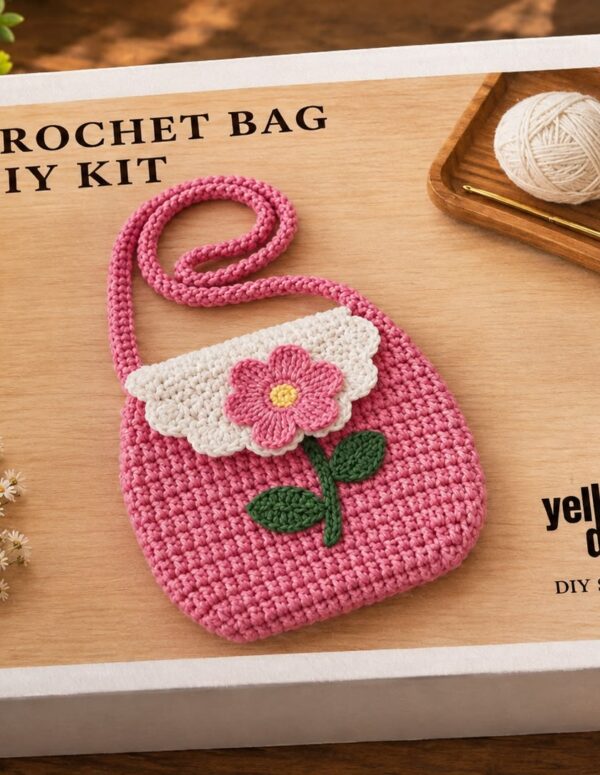 Yellow Dot Crochet Bag DIY Kit | DIY Crochet Bag Making Kit for Beginners