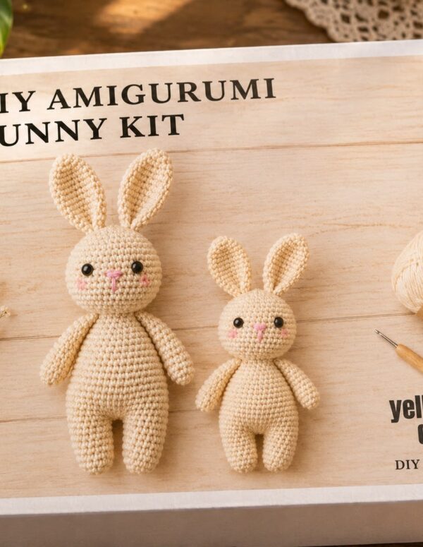 Yellow Dot DIY Amigurumi Bunny Crochet Kit for Beginners