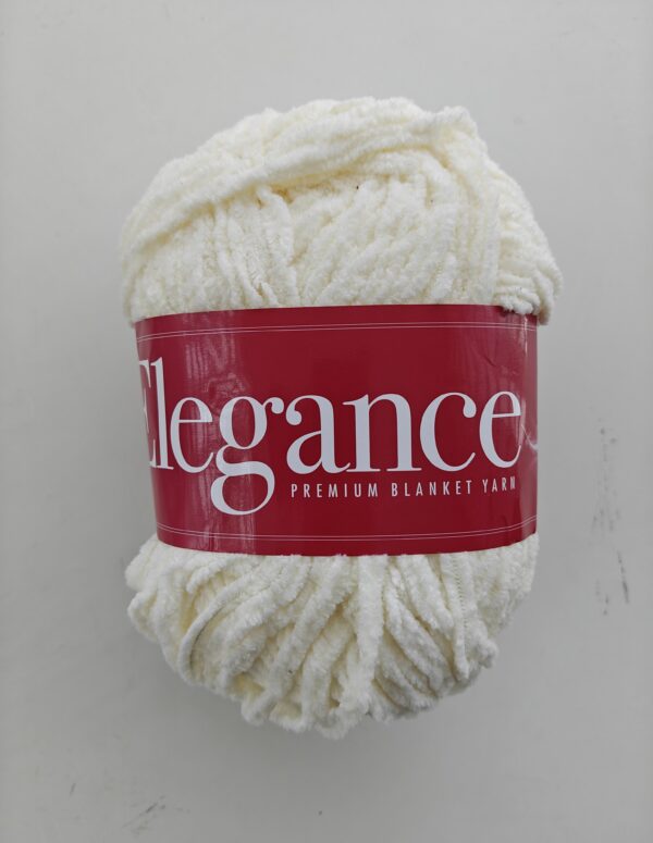 Vardhman Elegance 100% Polyester Chenille Knitting Yarn | Super Chunky Blanket Yarn for Hand Knitting, Crochet & Home Décor (OFF-White)