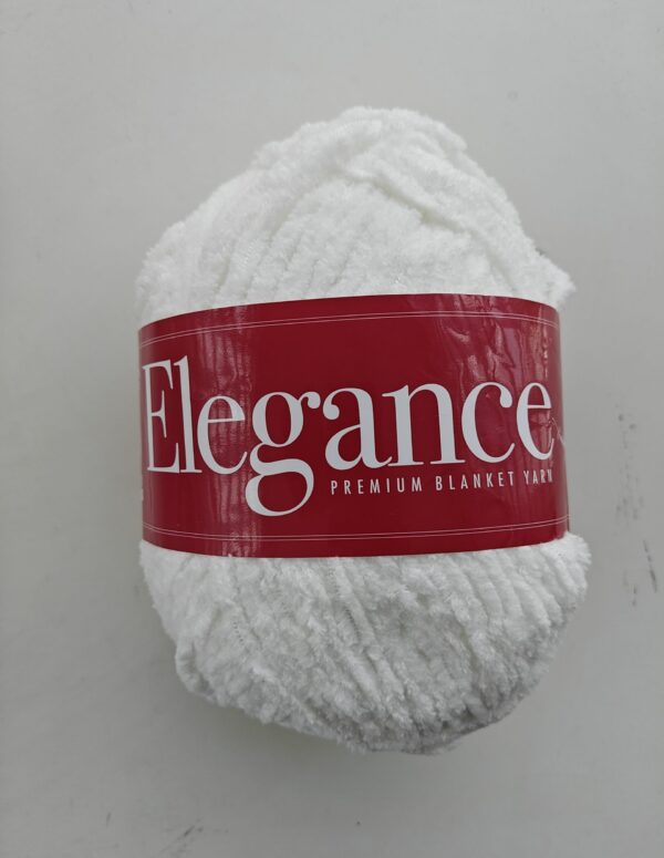 Vardhman Elegance 100% Polyester Chenille Knitting Yarn | Super Chunky Blanket Yarn for Hand Knitting, Crochet & Home Décor (White)