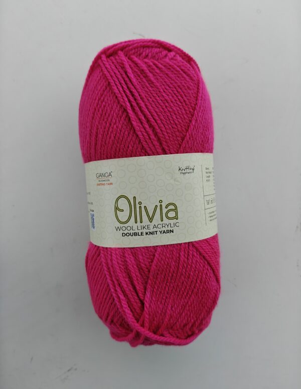 Ganga Olivia Wool-Like Acrylic Double Knit Yarn | DK Weight Knitting and Crochet Yarn for Sweaters, Scarves & Garments (Magenta, 100g)