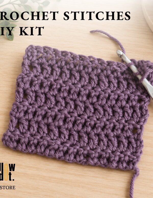 Crochet Stitches DIY Kit | Crochet Practice Kit for Beginners | Learn Basic Crochet Stitches with Yarn & Crochet Hook