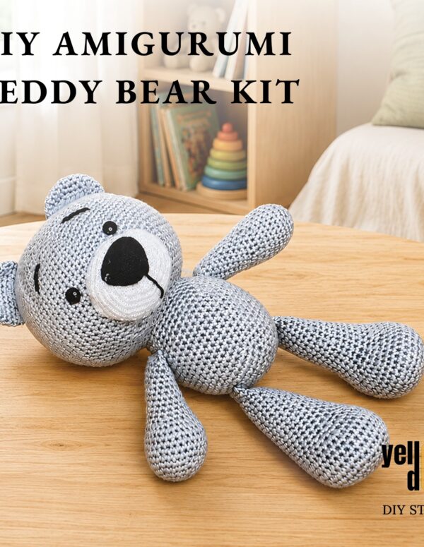 Yellow Dot DIY Amigurumi Teddy Bear Crochet Kit | Complete Crochet Kit for Beginners